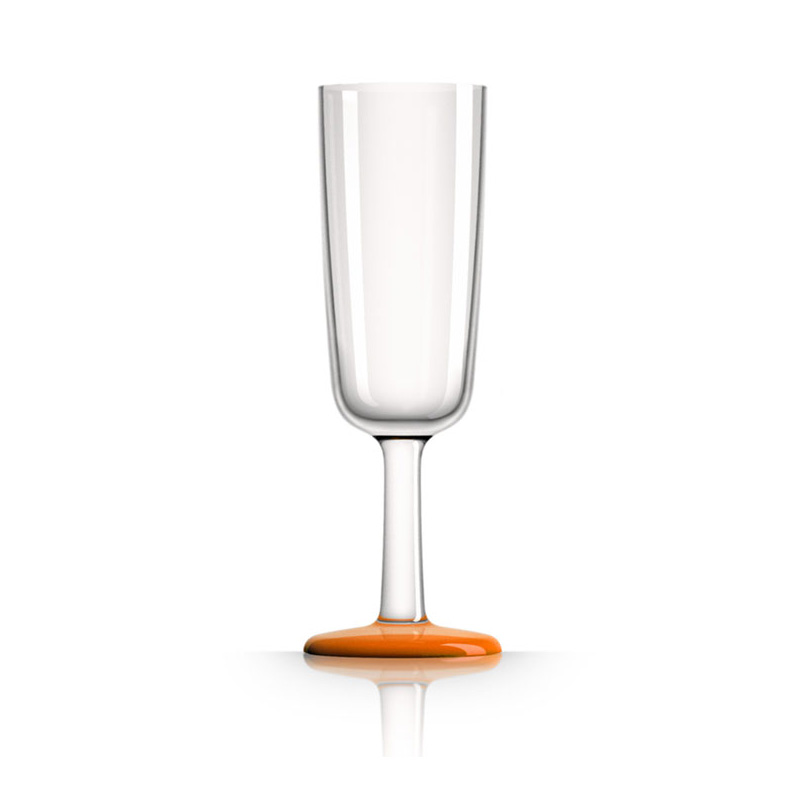 Palm Marc Newson Tritan Flute Glass w/ Cadmium Orange Base 190ml
