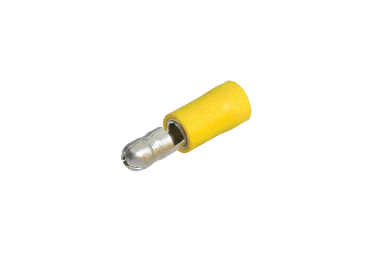 NARVA 5.0mm YELLOW Male Bullet TERMINAL t/s 5-6mm - 100 Per Box. 56155