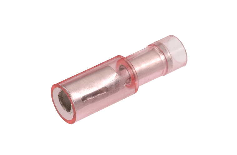 NARVA 4.0mm Trans-RED Female Bullet TERMINAL t/s 2.5-3mm - 100 Per Box. 56151