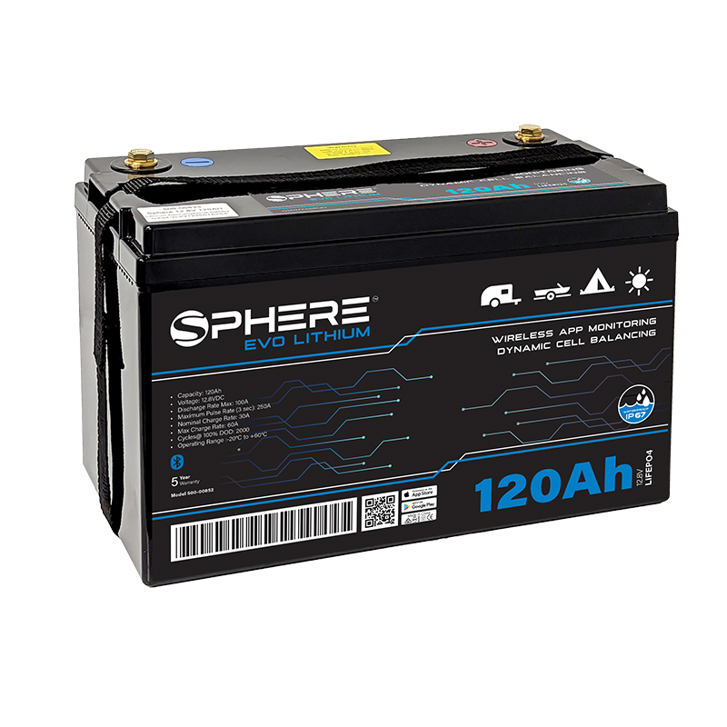 120AH EVO Lithium Battery (LiFePO4) - IP67 & Bluetooth/100A BMS