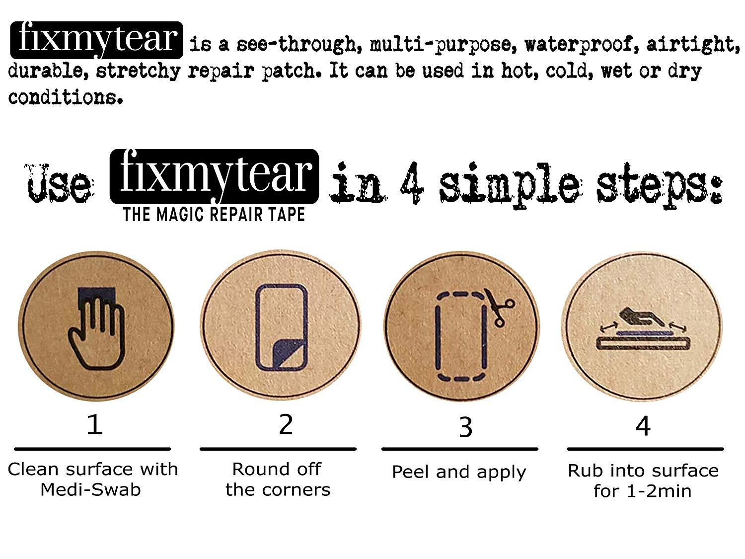 Fixmytear - 30cm Clear Repair Patch