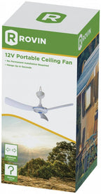 ROVIN Portable 12V Ceiling Fan with CIG Plug