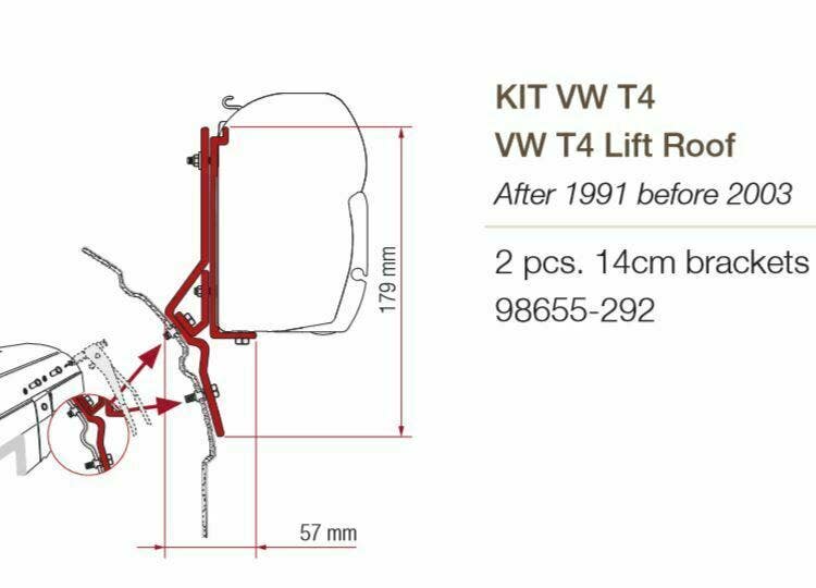 Fiamma Awning VW T4 Fitting Brackets
