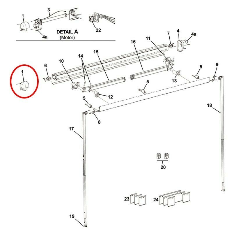 Freedom L/H End Cap Top White