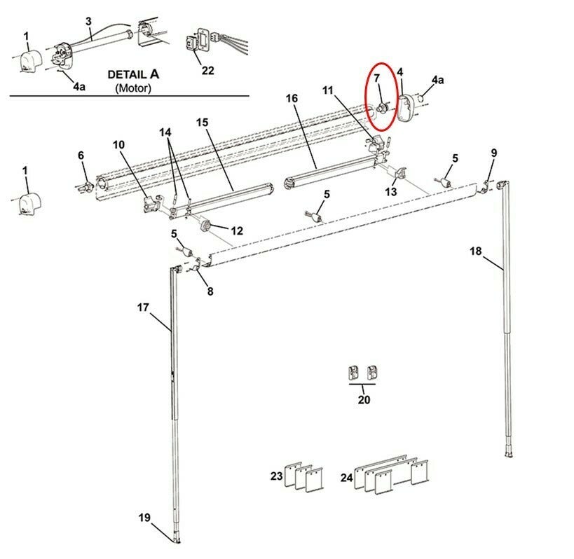 Freedom R/H Roller Tube End Plug
