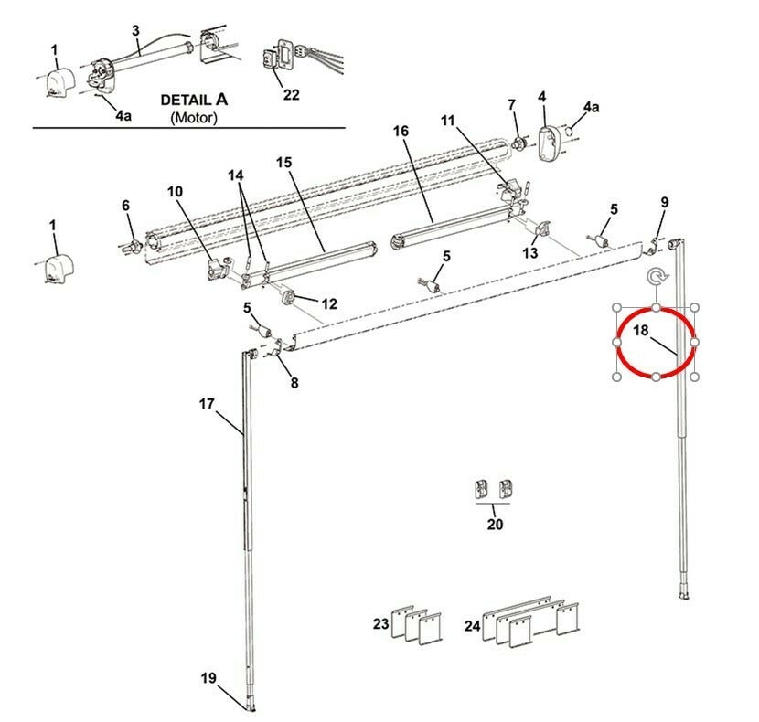 Freedom R/H Vertical Support Leg - Used with 2.44m & 2.57m