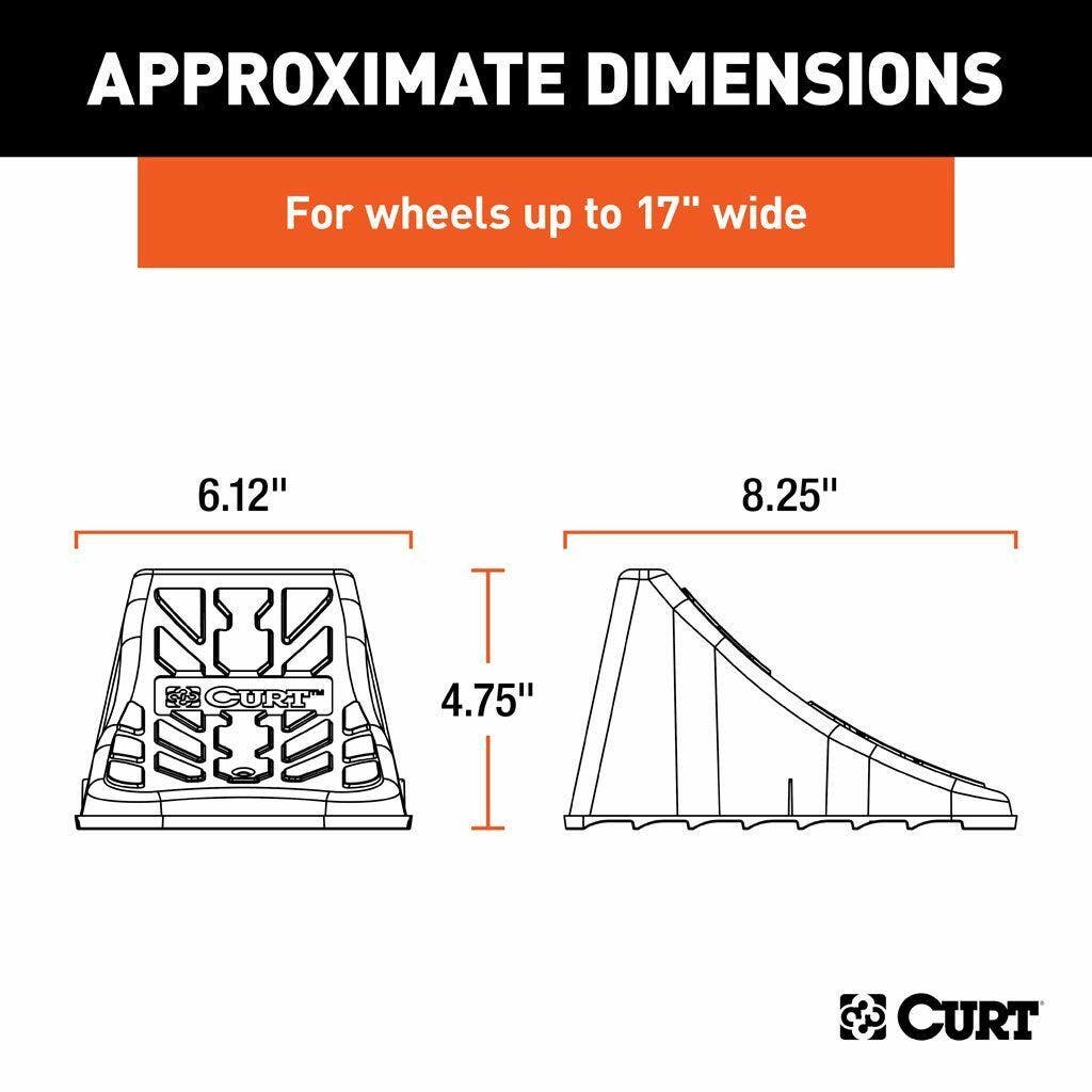 CURT Wheel Chock Set (Up To 17" Wide Wheels)