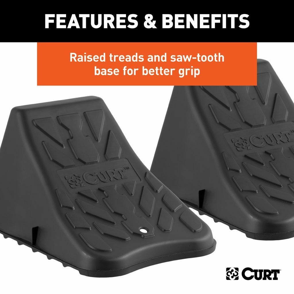 CURT Wheel Chock Set (Up To 17" Wide Wheels)