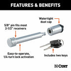 CURT 5/8 IN DOGBONE CHROME Locking Tow Hitch Pin.