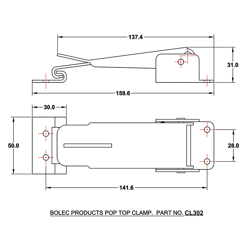 Roof Clamp with J Hook For Pop-Top White