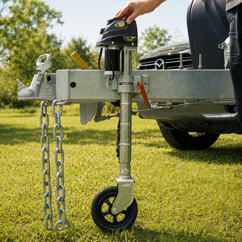 GATOR MINI 12V Trailer Jack - Fits Std AUS Jockey Wheel Clamps | 680KG Capacity