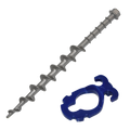 Large Alloy Screw In Peg with ABS Guyrope Holder Clip