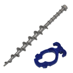 Large Alloy Screw In Peg with ABS Guyrope Holder Clip