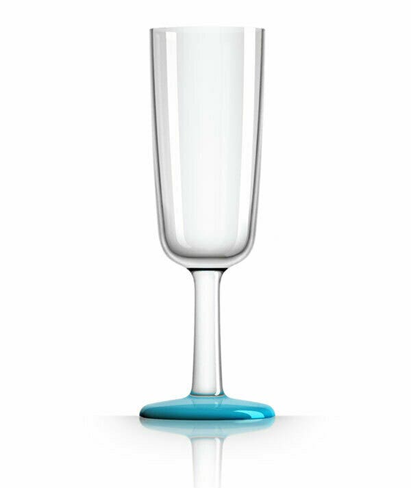Palm Marc Newson Tritan Flute Glass w/ Vivid Blue Base 190ml