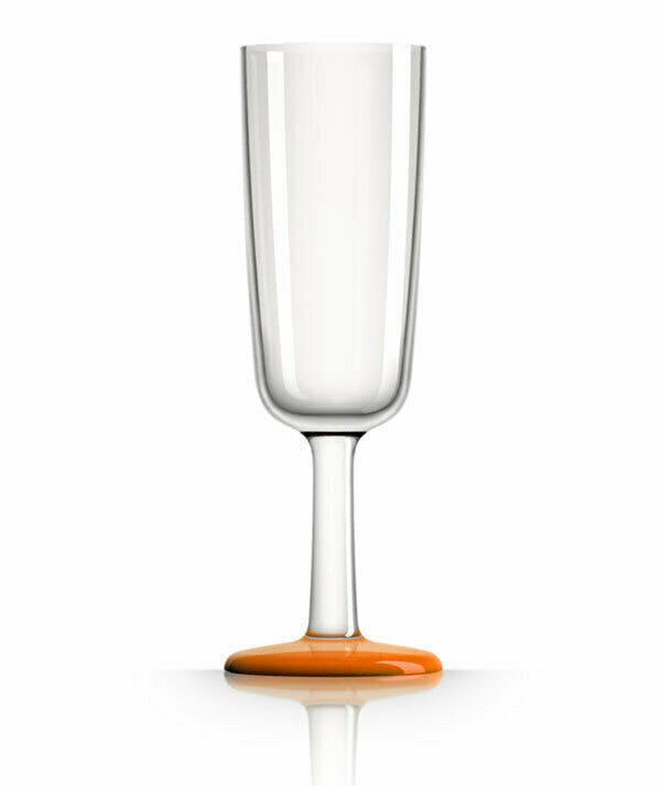 Palm Marc Newson Tritan Flute Glass w/ Cadmium Orange Base 190ml