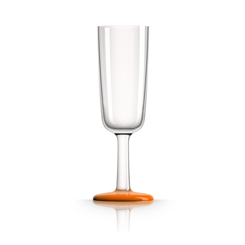 Palm Marc Newson Tritan Flute Glass w/ Cadmium Orange Base 190ml