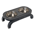 Travellers TWIN Pet Bowl - Height Adjustable - Grey