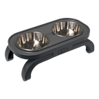 Travellers TWIN Pet Bowl - Height Adjustable - Grey