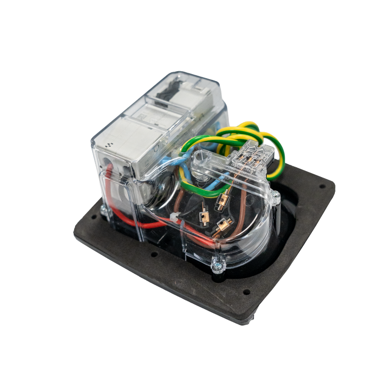 CMS 15AMP Single 15A Autoswitch Inlet Black with RCD Switch -IP44. JILCBBK-A