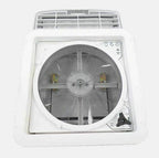 MaxxFan Deluxe with Rain Dome, Thermostat and Manual Lift