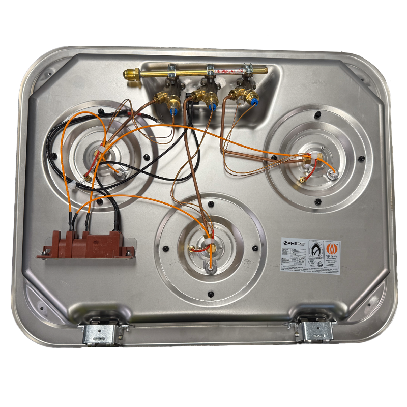 SPHERE 3BNR GAS Drop In Stove & Lid with 12V Ignition - 560 x 440 x 58mm