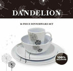 Coast 100% Melamine 16pcs Dinner Set - DANDELIONS