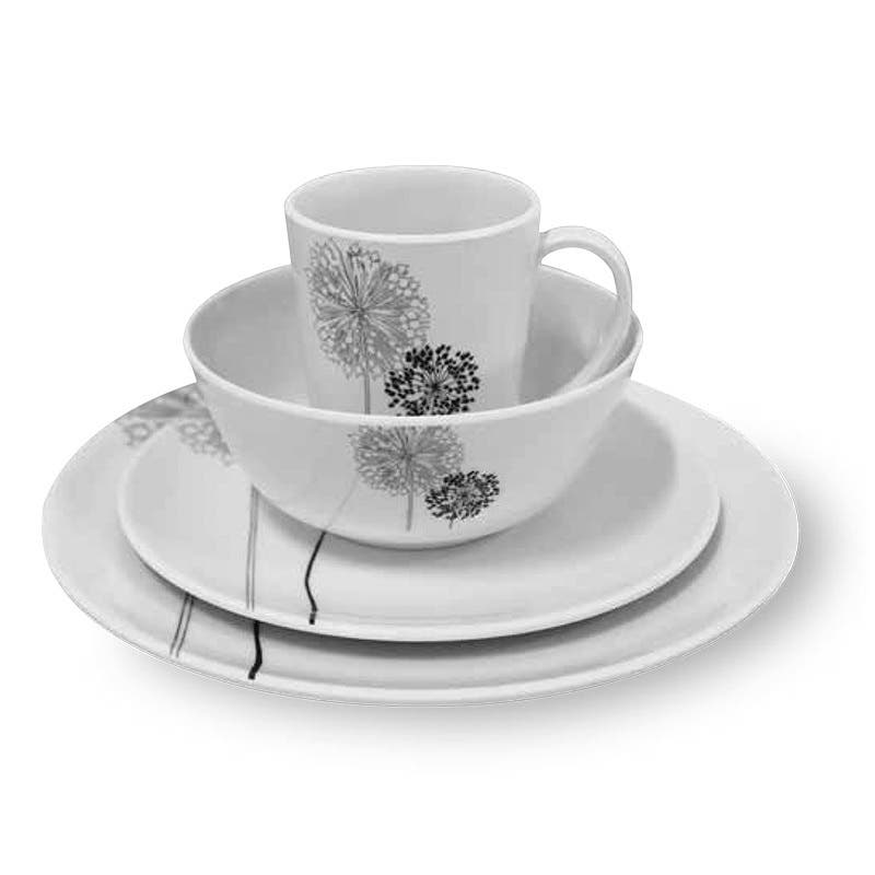 Coast 100% Melamine 16pcs Dinner Set - DANDELIONS