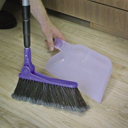 Adjustable Broom With Clip On Dust Pan