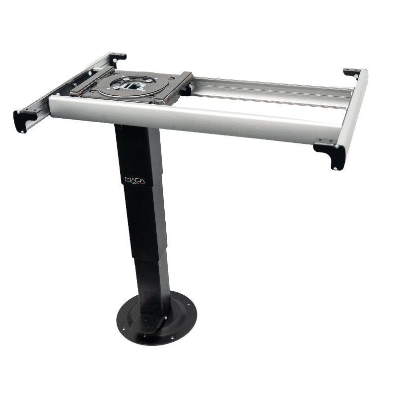 Nuova MAPA Black Adjustible Height SQUARE Table Leg with Turn Table & Slide.