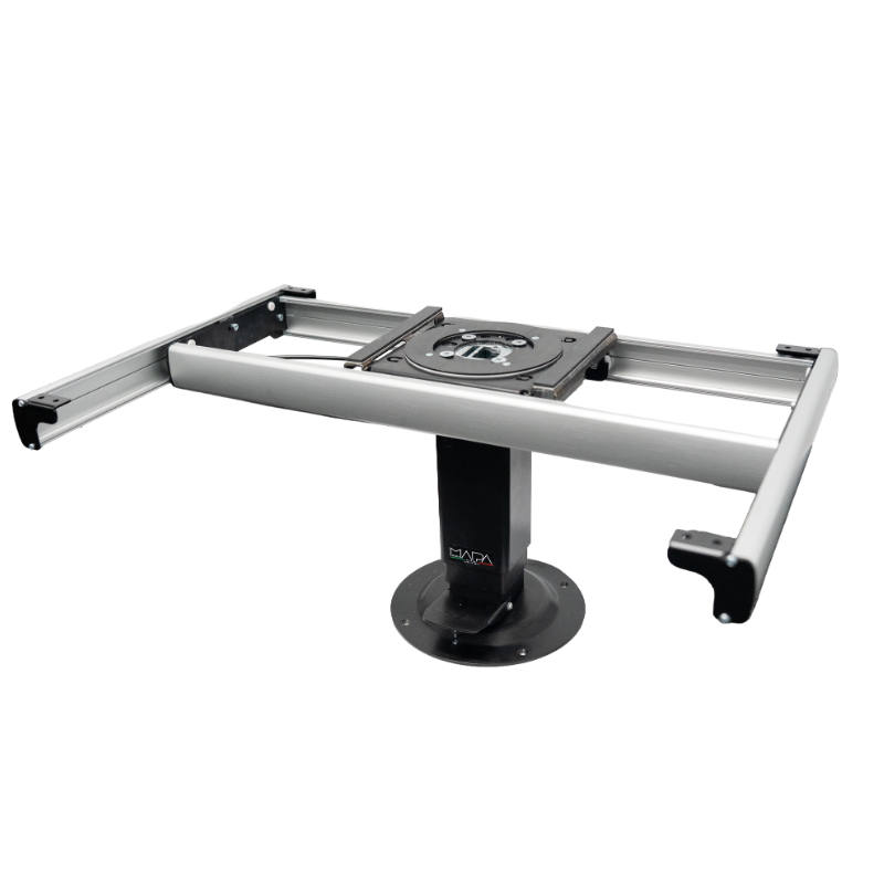 Nuova MAPA Black Adjustible Height SQUARE Table Leg with Turn Table & Slide.