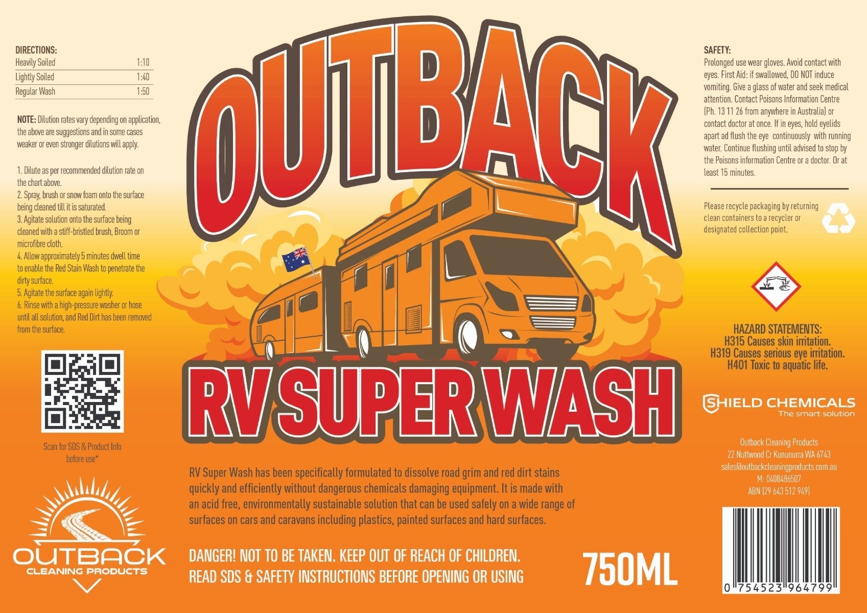 OUTBACK RV SUPERWASH - 750ml.