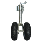 Solid Rubber Twin Jockey Wheel (With Clamp)
