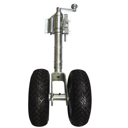 Solid Rubber Twin Jockey Wheel (With Clamp)