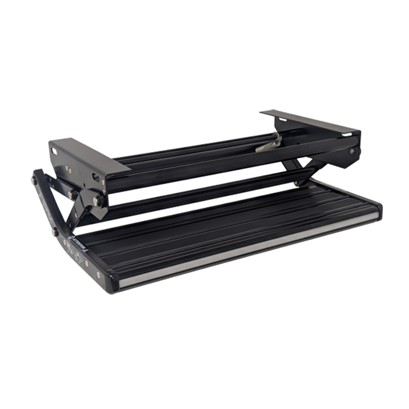 Coast Mk2 Spring Loaded BLACK Aluminium Fold Out Single Step - 588mm Wide