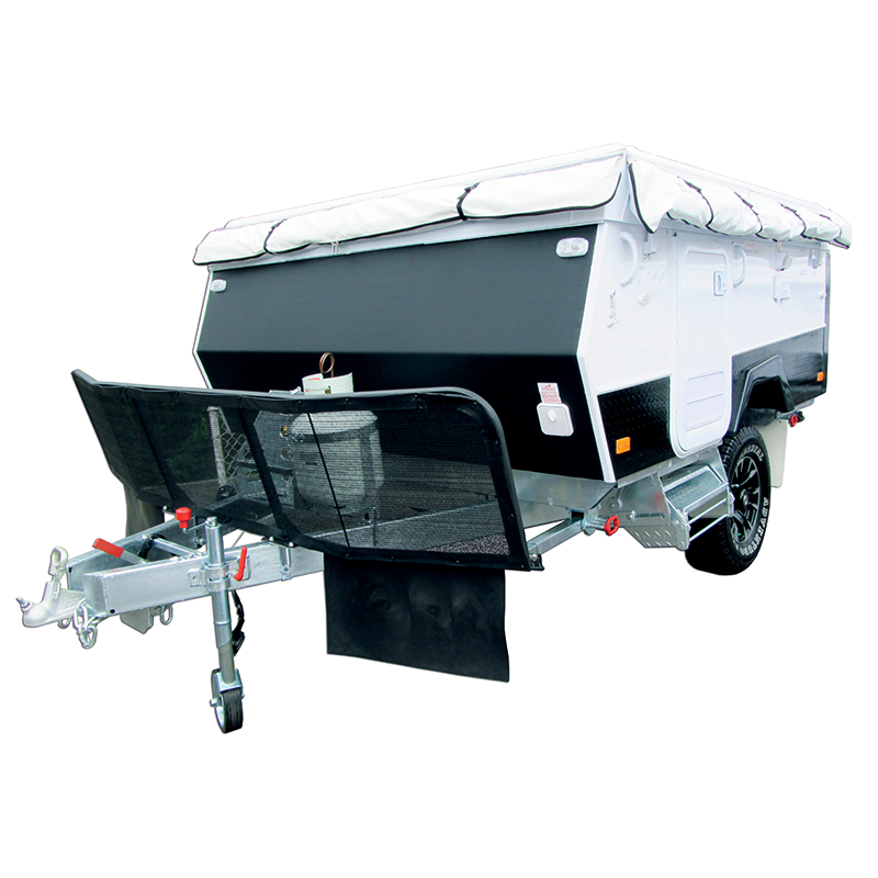 CAMPER-VAN Stone Shield with Mesh & Reflectors - 3PCE BLK | 2150 x 500mm