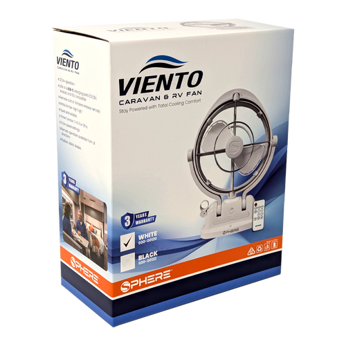 SPHERE VIENTO Fan & Light with USB A&C Outputs + Remote | WHITE