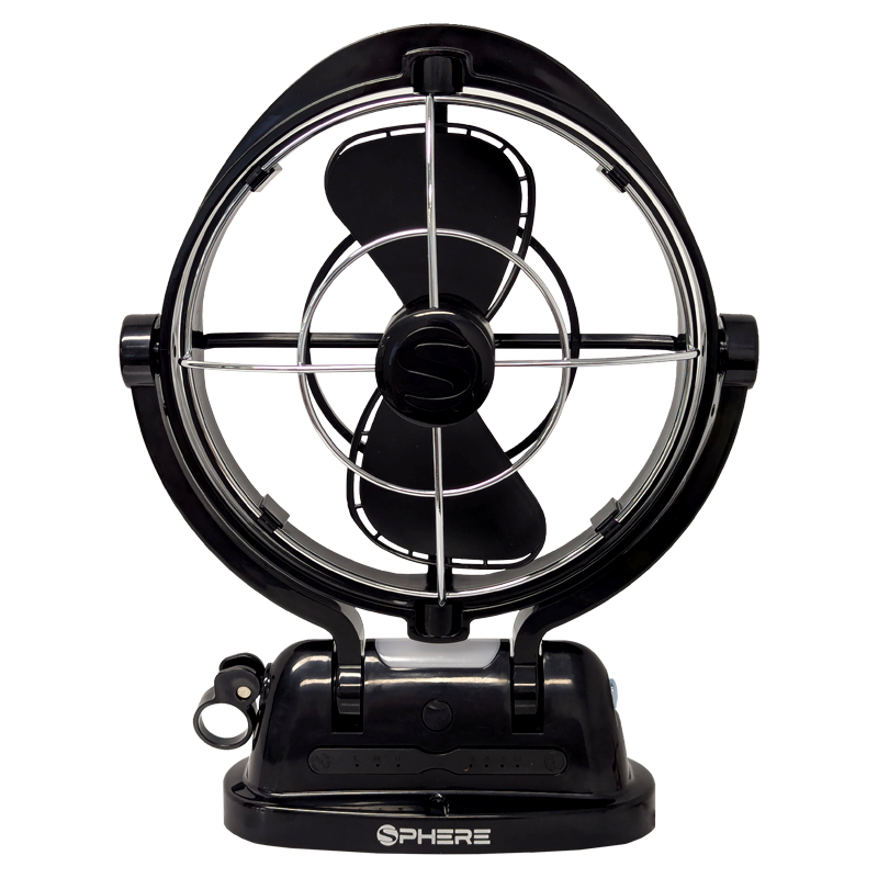 SPHERE VIENTO Fan & Light with USB A&C Outputs + Remote | BLACK
