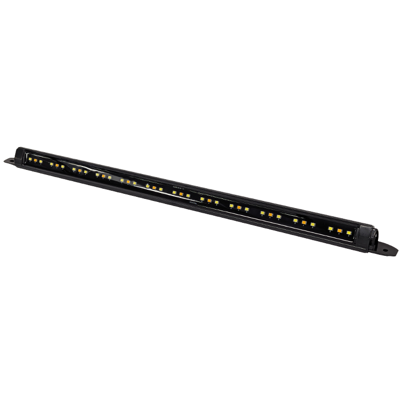 COAST RV Slimline 12V LED Awning Light | Dual Amber & White Light - Black 500mm x 23mm.