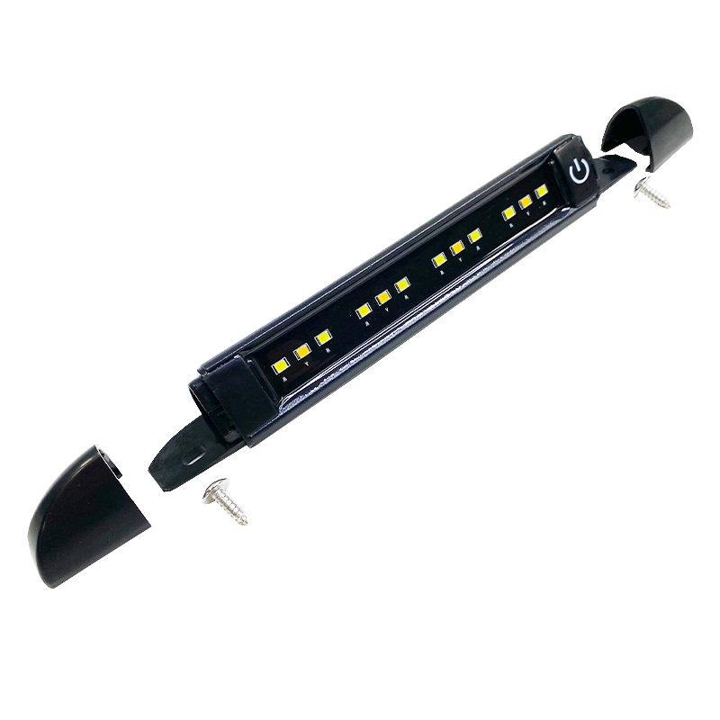 COAST RV 200mm Black Slimline LED Light with Switch - IP67 Amber & Std