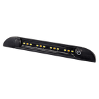 COAST RV 200mm Black Slimline LED Light with Switch - IP67 Amber & Std