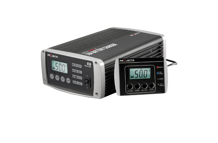 PROJECTA 12V 50A Multi-Chemistry Lithium Battery Charger inc Display