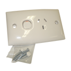Single Power Point Double Pole 15D White