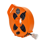 FLAT-OUT 15m 15amp Ext Lead on Compact Multi-Reel - SAFETY ORANGE. C1515S
