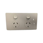 CMS Power Outlet Double Natural White