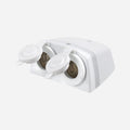 ACCESSORY SOCKET WHITE SURFACE MOUNT TWIN SOCKETS