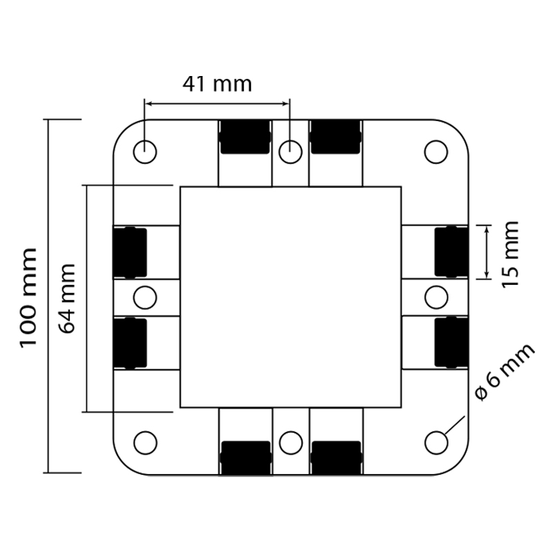 SPHERE Multiple Cable Entry Cover Plate. Black