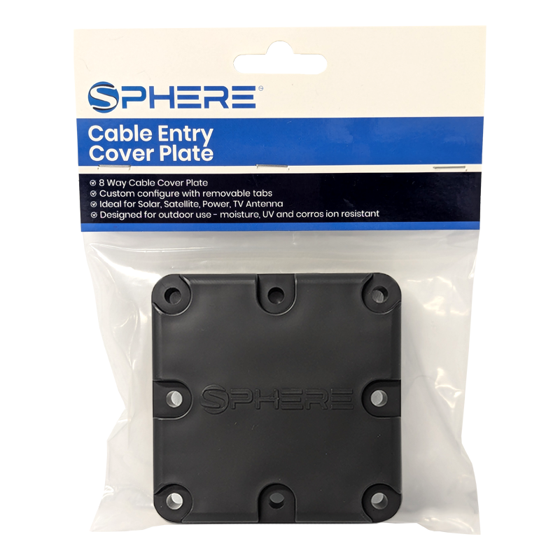 SPHERE Multiple Cable Entry Cover Plate. Black