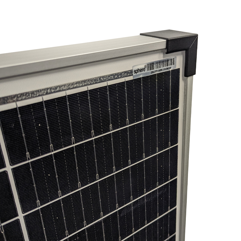 Sphere 100w Mono Crystalline Twin Cell Solar Panel. 670x780x35mm
