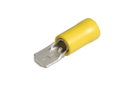 NARVA 6.3x0.8mm YELLOW Flared Male Blade TERMINAL t/s 5-6mm - 100 Per Box. 56124
