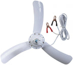 ROVIN Portable 12V Ceiling Fan with Battery Clips